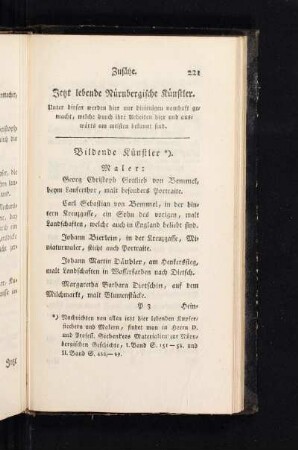Jetzt lebende Nürnbergische Künstler.