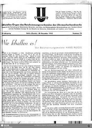 Wir schaffen es!