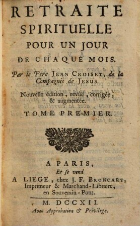 Retraite Spirituelle Pour Un Jour De Chaque Mois, 1
