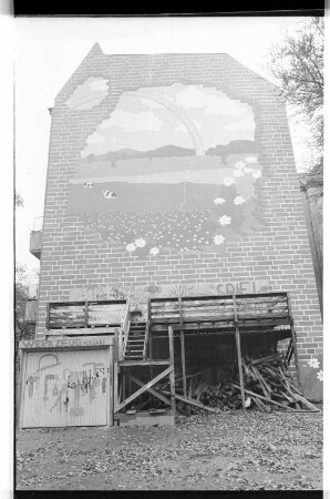 Kleinbildnegative: Wandbild, Spielplatz, Menzelstr. 5-6, 1979