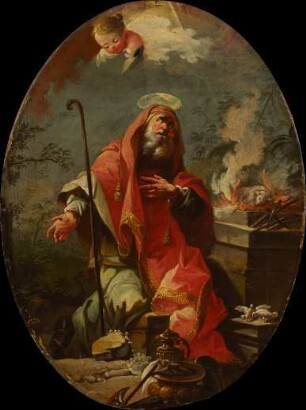 Opfer des Joachim, Rückseite: Heiliger Joseph mit dem Christuskind
