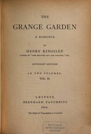 The grange garden : a romance, 2