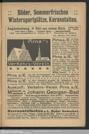 Bäder, Sommerfrischen, Wintersportplätze, Kuranstalten