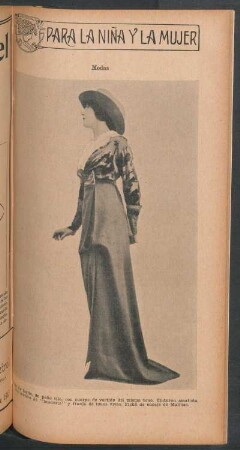 Modas - Traje de tarde, de paño tilo [...] - [Fotografía] : Para la niña y la mujer