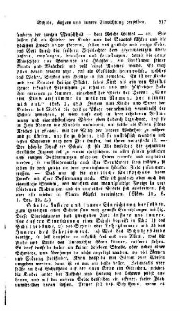 Schule, äußere und innere Einrichtung derselben