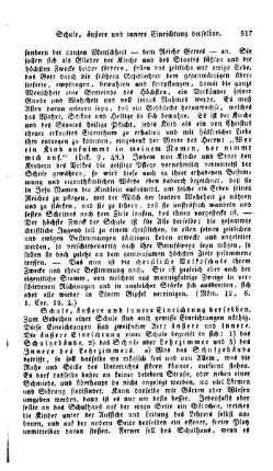 Schule, äußere und innere Einrichtung derselben