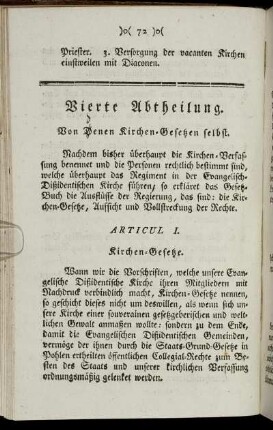 Vierte Abtheilung. - Siebente Abtheilung.