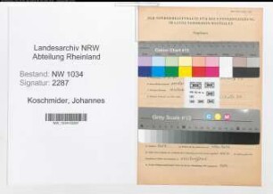 Entnazifizierung Johannes Koschmider , geb. 02.08.1880 (Feldwebel)