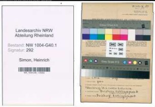 Entnazifizierung Heinrich Simon , geb. 25.06.1901 (Fahrer)