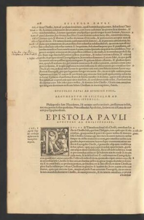 Epistola Pauli Apostoli Ad Philippenses.