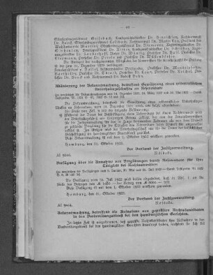 Abänderung der Bekanntmachung, betreffend Gewährung eines widerruflichen Unterhaltszuschusses an Referendare