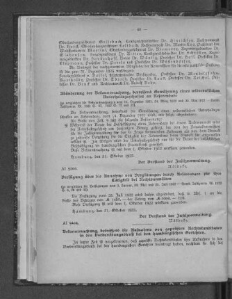 Abänderung der Bekanntmachung, betreffend Gewährung eines widerruflichen Unterhaltszuschusses an Referendare