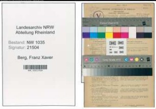 Entnazifizierung Franz Xaver Berg , geb. 22.05.1922 (Kaufmaennischer Angestellter)