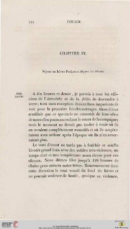 Chapitre IX: Séjour au hâvre Peckett et départ du détroit