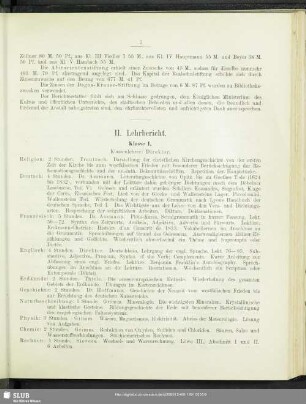 II. Lehrbericht