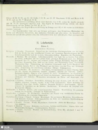 II. Lehrbericht
