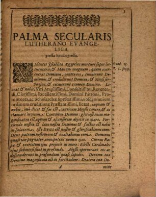 Palma secularis Lutherano-Evangelica pressa haud oppressa seu Dissertatiuncula de trophaeis iugique victoria