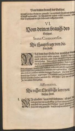 VI. Vom dritten brauch des Gesetzes.
