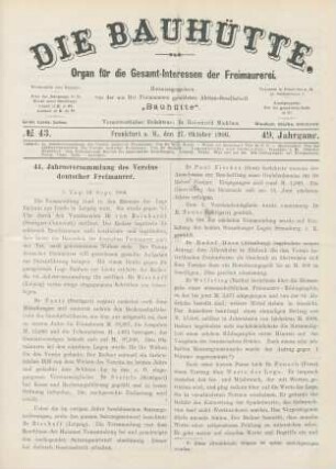 No. 43. Frankfurt a. M., den 27. Oktober 1906. 49. Jahrgang.