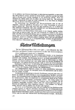 Kleine Mitteilungen