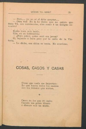 Cosas, casos y casas