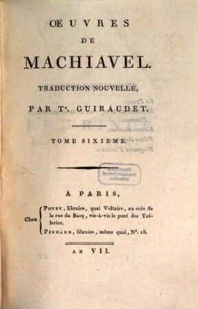 Oeuvres De Machiavel, 6