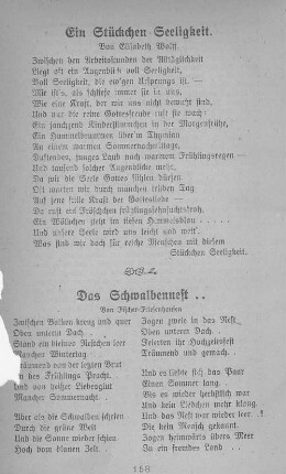 Gedicht. Ein Stückchen Seeligkeit.