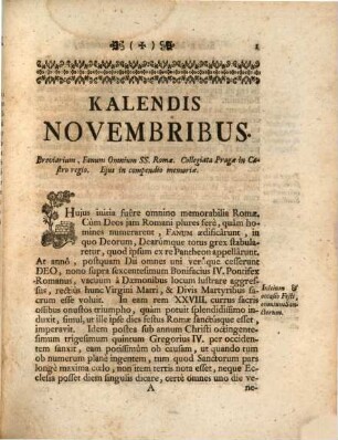 Sacrorum pulverum Mensis Novembris