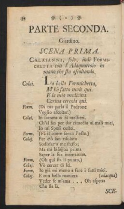 Parte Seconda. Zweiter Theil