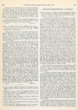 844-845 [Rezension] Wittram, Heinrich, Die Kirche bei Theodosius Harnack