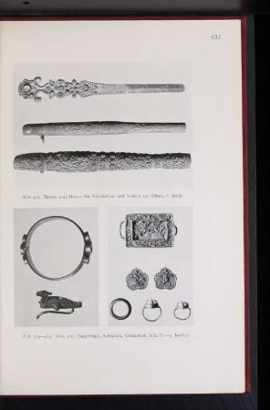 Abb. 473-474. Arm- und Fingerringe, Schnallen, Goldarbeit, Silla (6.-9. Jahrh.).