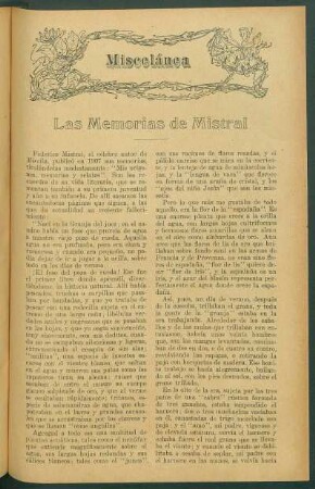 Miscelánea : Las Memorias de Mistral