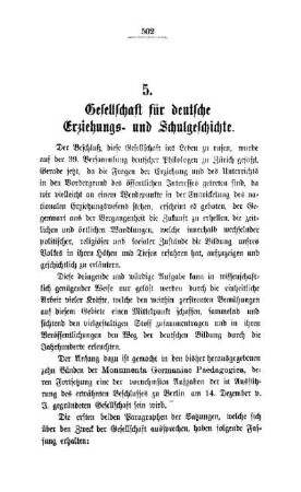 Gesellschaft dür deutsche Erziehungs- und Schulgeschichte