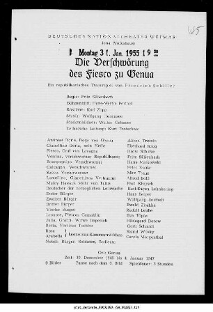 Die Verschwörung des Fiesco zu Genua