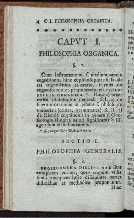 Caput I. Philosophia Organica.