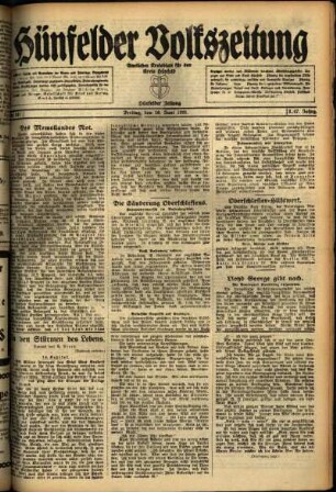 Ausgabe vom Freitag, den 10. Juni 1921.