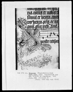 Psalterium aus Sankt Ulrich in Augsburg — Initiale X, Folio 164 recto
