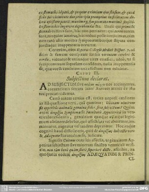 Caput III. Subjectum declarat