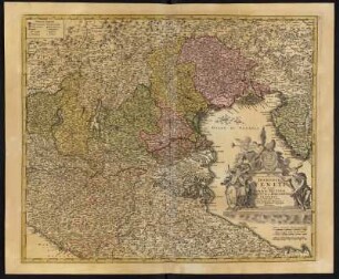 Karte von der Republik Venedig, 1:820 000, Kupferstich, 1712-1715. - Aus: Atlas mapparum geographicarum generalium & specialium Centum Foliis compositum et quotidianis usibus accommodatum - Norimbergae, 1791