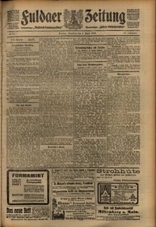 Dritte Ausgabe vom Samstag, den 04. April 1908.