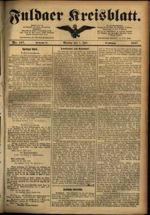 Ausgabe vom Montag, den 01. Juli 1907.