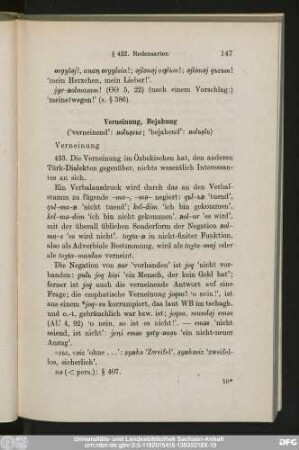 Verneinung, Bejahung