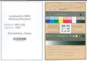 Entnazifizierung Helene Schneidratus , geb. 29.07.1894 (Postsekretaerin)