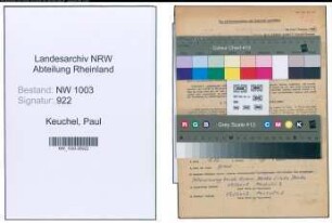 Entnazifizierung Paul Keuchel , geb. 28.09.1896 (Lagerarbeiter)