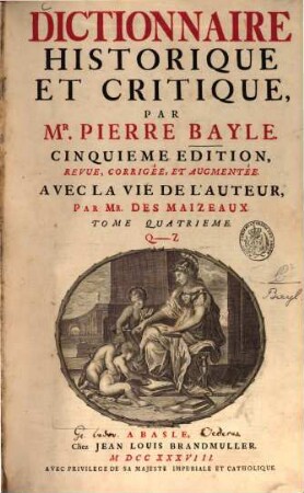 Dictionnaire historique et critique, 4. Q - Z