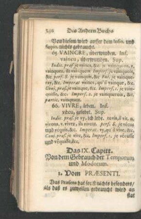 Das IX. Capitt. Von dem Gebrauch der Temporum und Modorum.