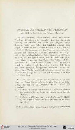 Inventar von Cornelis van Werkhoven