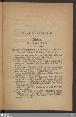 Geräth-Uebungen. Oberstufe