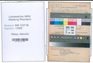 Entnazifizierung Heinrich Weiss , geb. 19.04.1885 (Zollbeamter)
