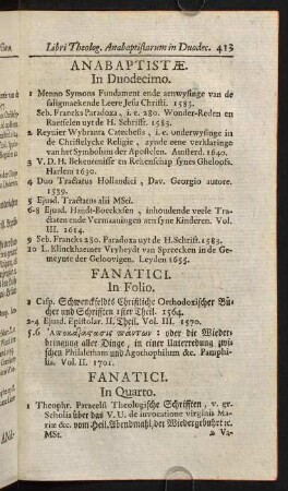 413-423, Fanatici.